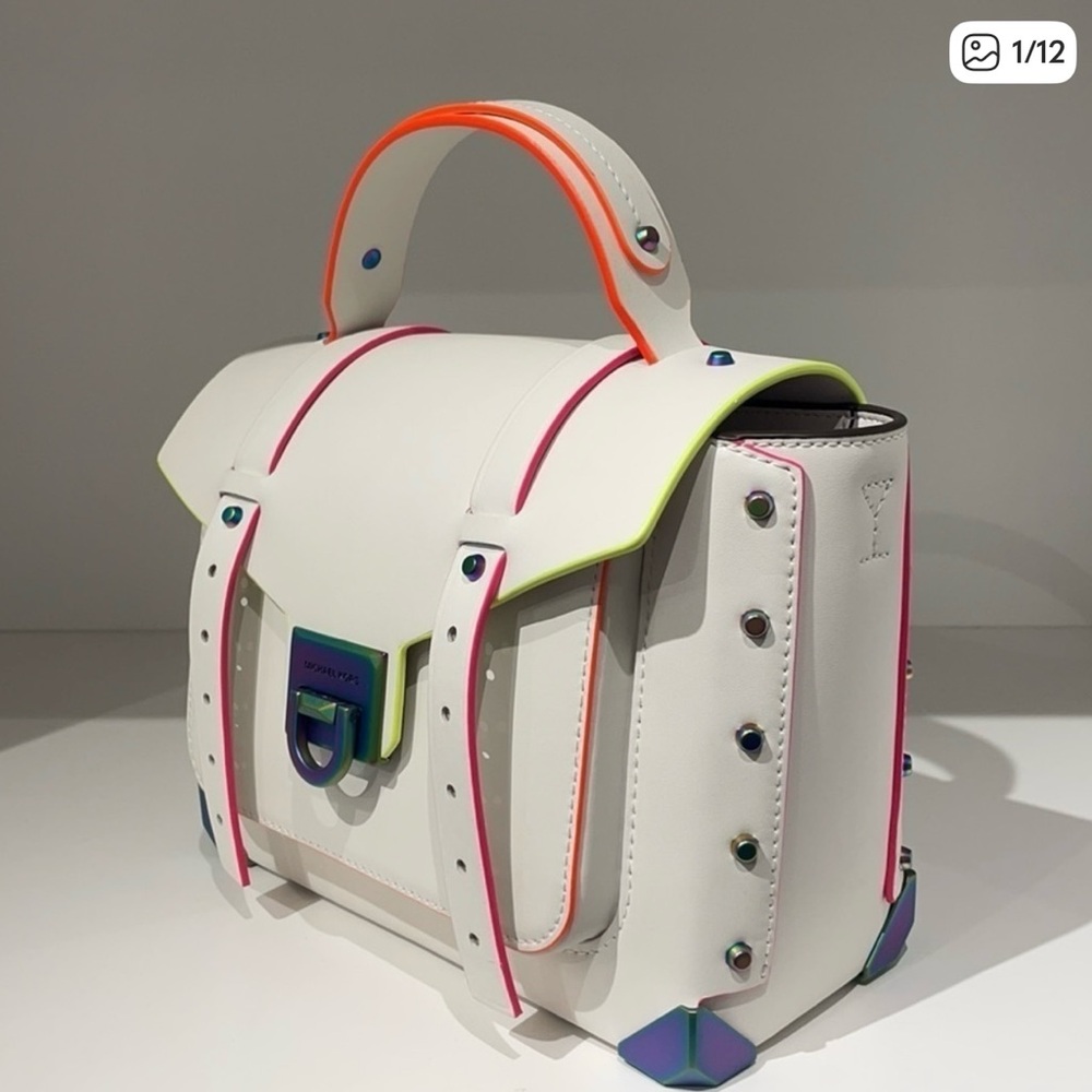 Michael Kors White Satchel with Multicolor Accents - Picture 2 of 4